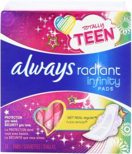 Always Totally Teen Radiant Infinity Pads